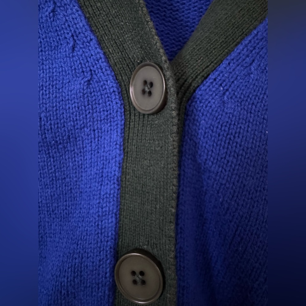 Medium ModCloth Colorblock Primary Colors Button Down Cardigan Sweater - Picture 4 of 6